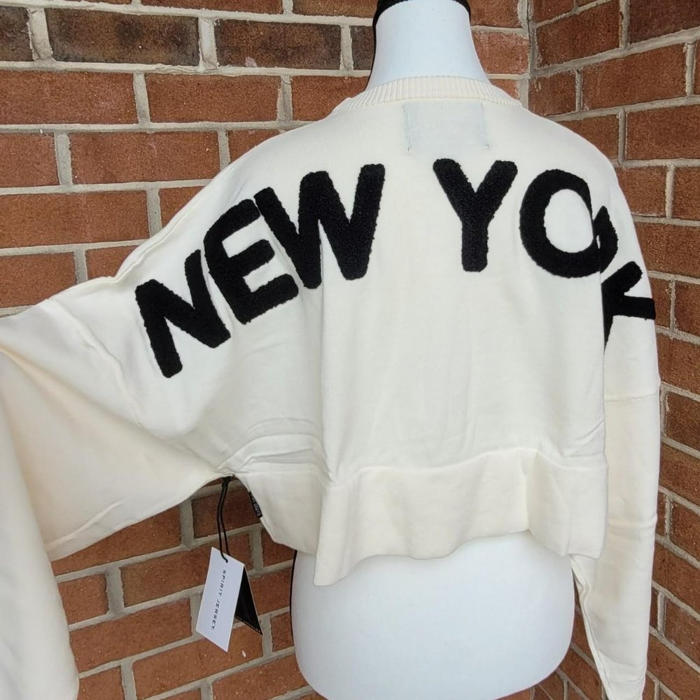 NWT Spirit Jersey New York Cropped Sweater